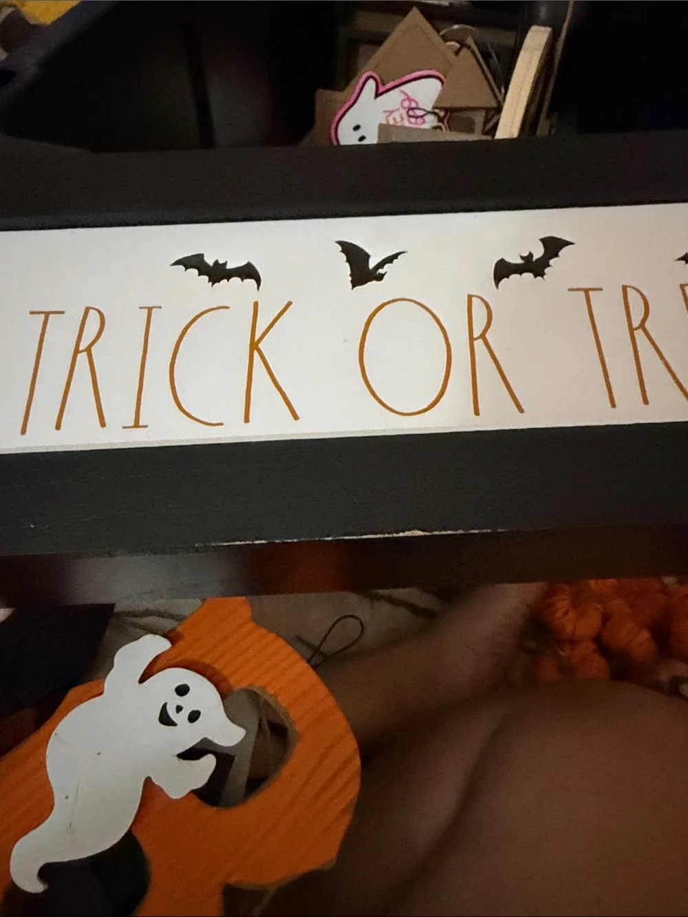 Rae Dunn Black Framed Sign “Trick or Treat”